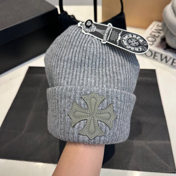 New Chrome Hearts Grey Beanie Winter Hat - Picture 7 of 8